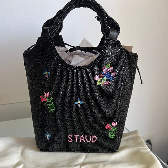 STAUD First Bloom Night Beaded Cote Bag - Picture 3 of 11